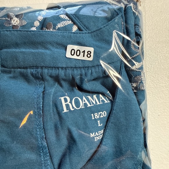 Roaman's Teal Embroidered Bell Sleeve Boho Tunic Blouse Size 18/20 L - Picture 13 of 13